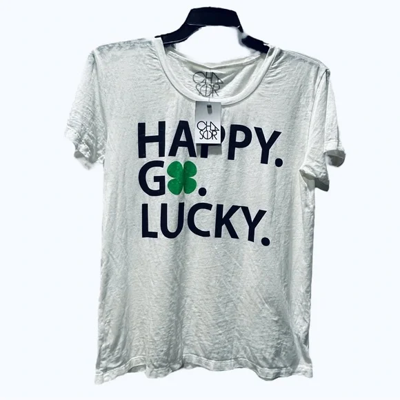Chaser Happy Go Lucky Graphic Tee Shirt Top Medium NEW NWT St Patrick’s - Picture 2 of 3